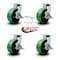 Service Caster 8'' Heavy Duty Green Poly on Cast Iron Caster Set 4 Brakes 2 Swivel Locks, 4PK CRAN-KP92S830-PUR-GB-SLB-BSL-2-SLB-2 - alternate 2
